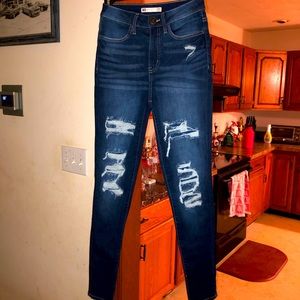 SO high rise denim ripped jegging
